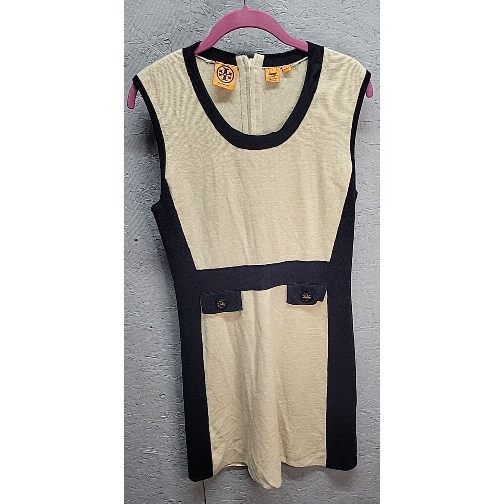 Tory Burch 100% wool sweater dress knee length Sz L